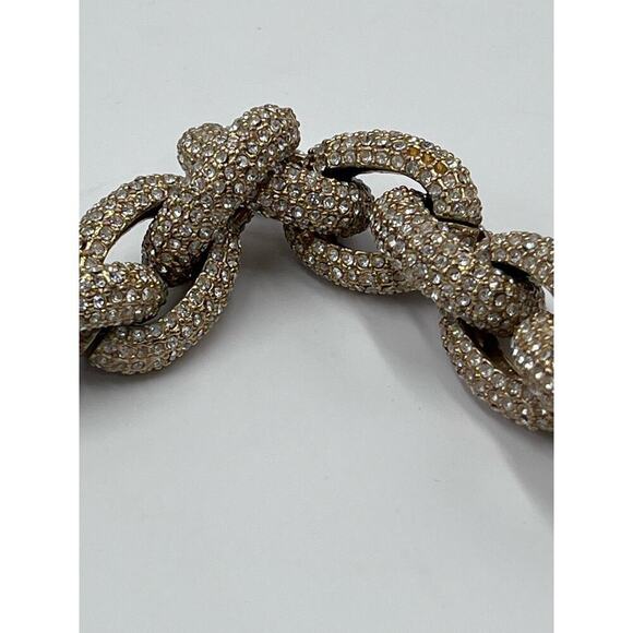J. Crew Gold tone Chainlink Bracelet with PAVE Crystals - Picture 8 of 12